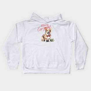 Corgi dog Christmas Kids Hoodie